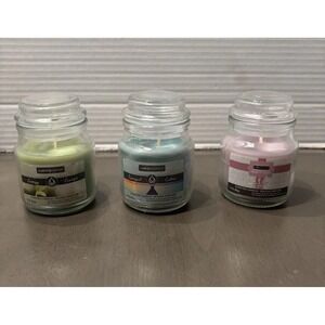 Set of 3 Luminessence 3oz. jar candles aromatherapy & scented soothing, healing